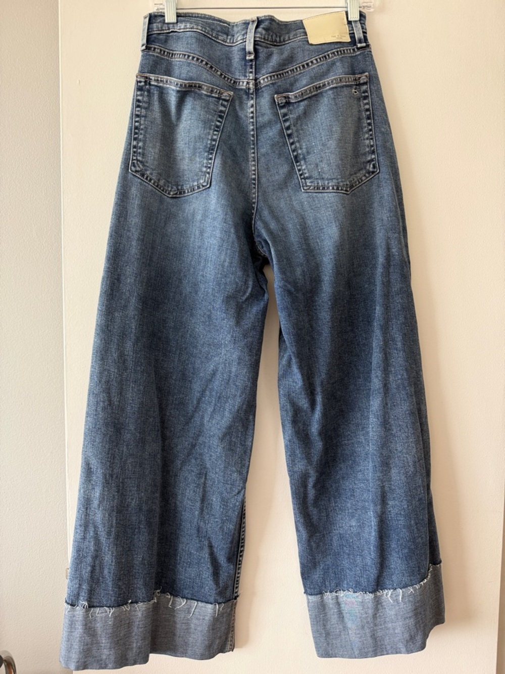 rag & bone Sofie High-Rise Ankle Ultra Wide Leg Jeans Leland Blue Size 29 GUC - Picture 6 of 14